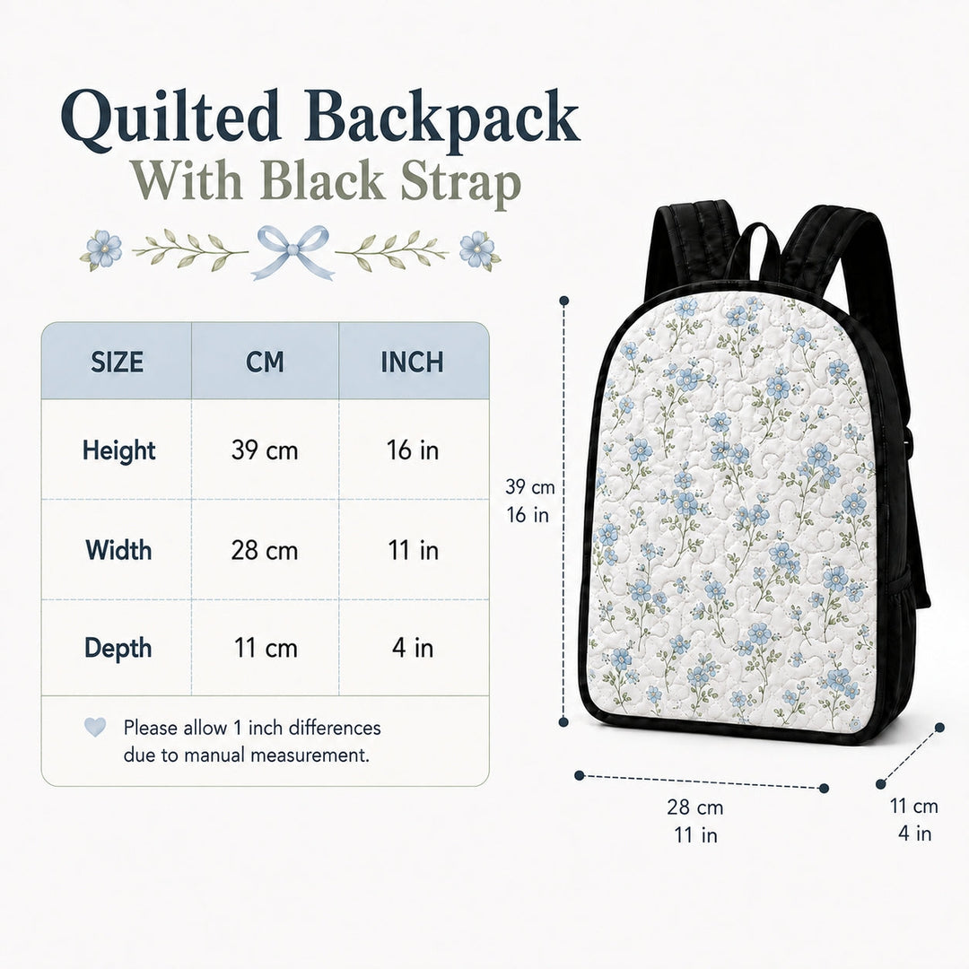 Christmas Bus Quilted Backpack With Black Strap QV08