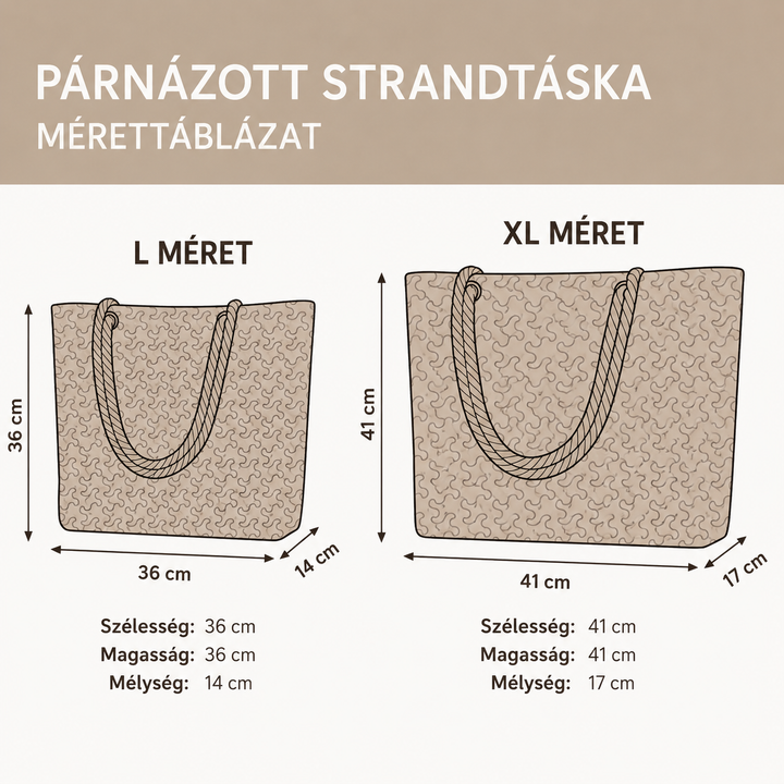 Ručně Vyrobená Plážová Taška s Vzorem Otisků Nohou
