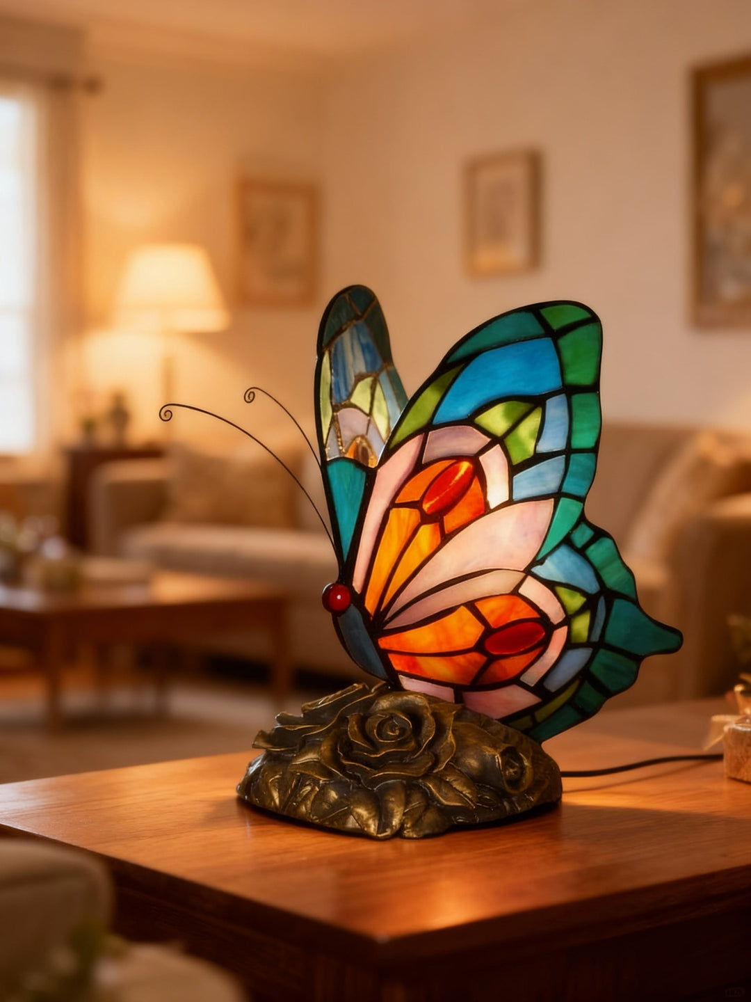 BUTTERGLOW | Handcrafted Glass Lamp with Butterfly