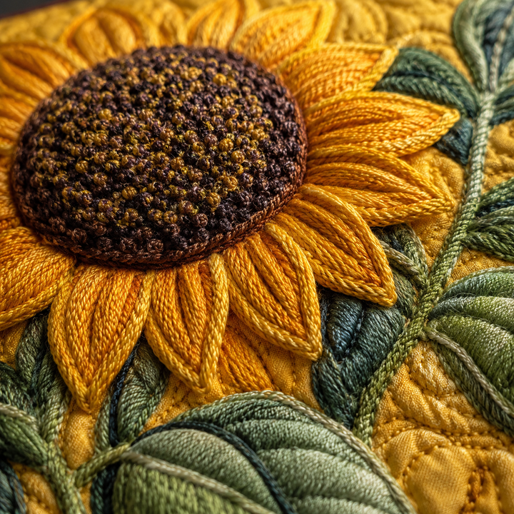 Sunflower Quilted Tote Bag