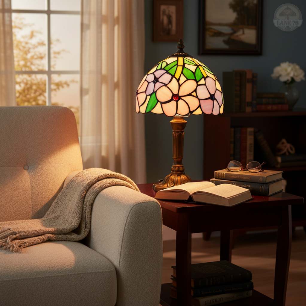 Velké květy | Stolní lampa ve stylu Tiffany