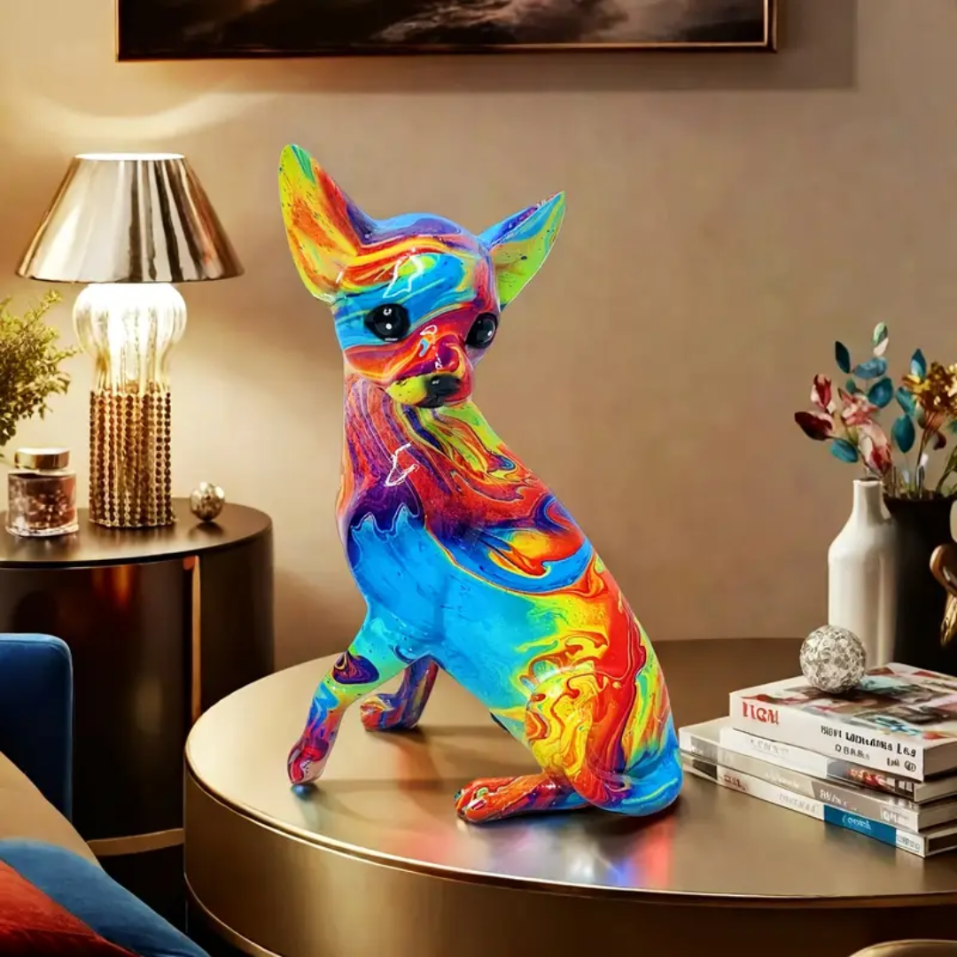 Vibrant Resin Chihuahua Table ORNAMENT