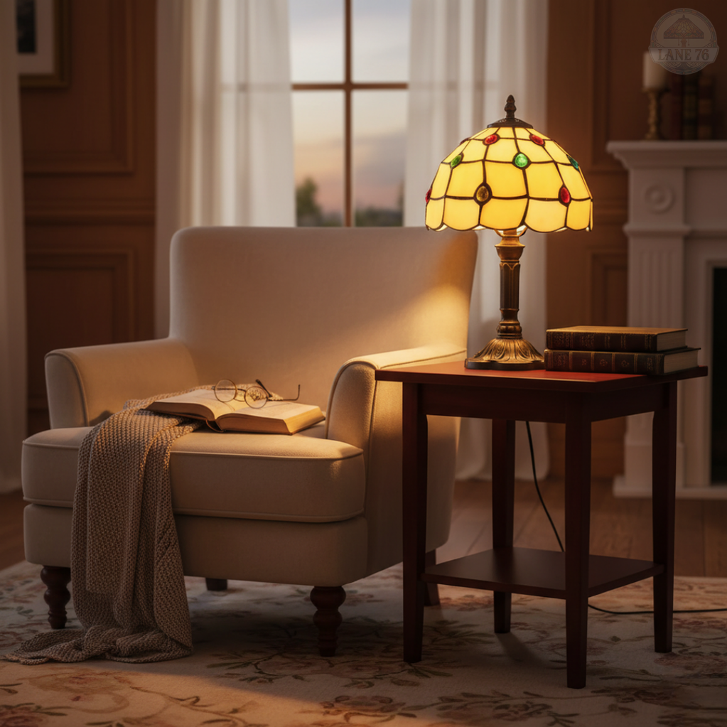 Zlaté diamanty | Stolní lampa ve stylu Tiffany