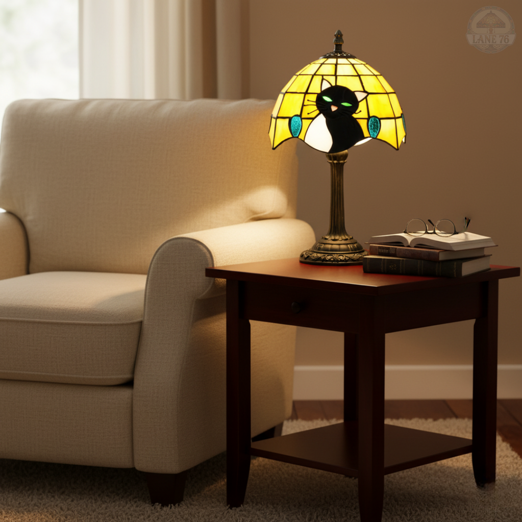 Smaragdové oči | Stolní lampa ve stylu Tiffany