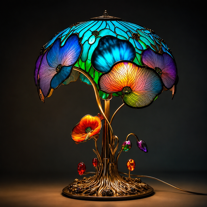 Boho Chic Mushroom & Floral Lamp