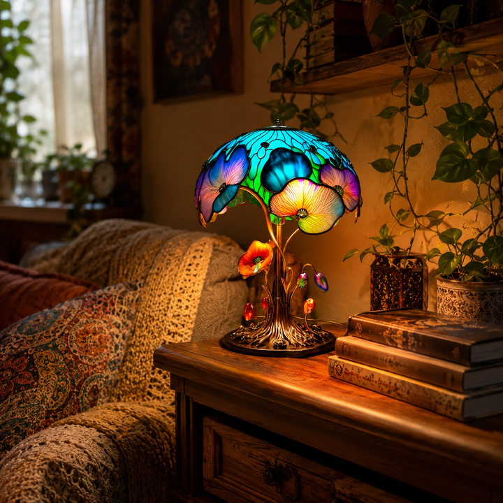 Boho Chic Mushroom & Floral Lamp