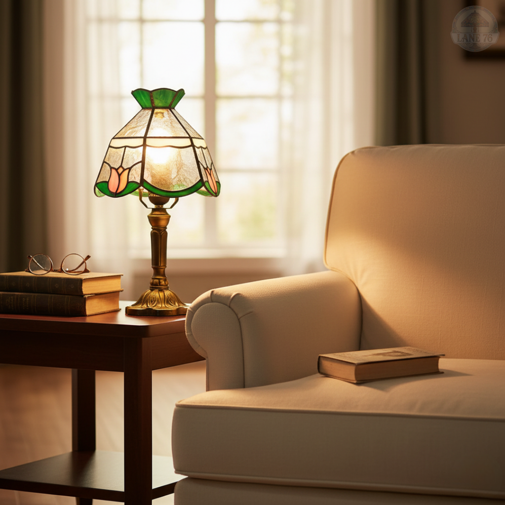 Tajemná růže | Stolní lampa ve stylu Tiffany
