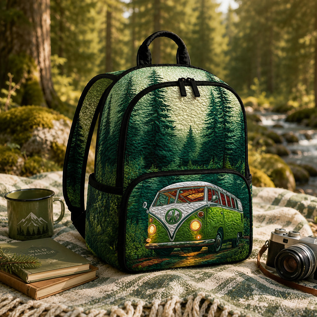 Vintage Camper Quilted Backpack LV06