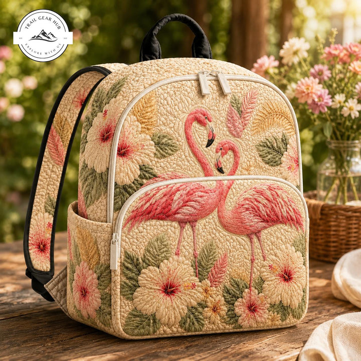 Pink Flamingo Quilted Backpack TG15