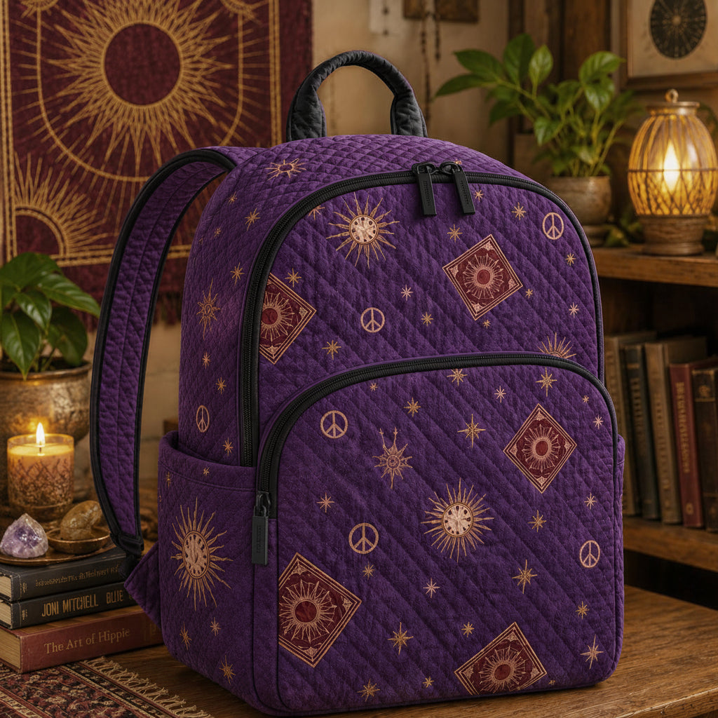 Boho Celestial Quilted Backpack TN11
