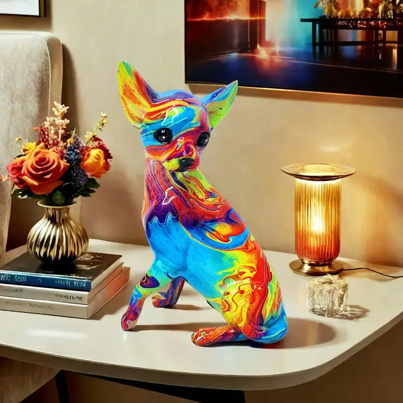 Vibrant Resin Chihuahua Table ORNAMENT