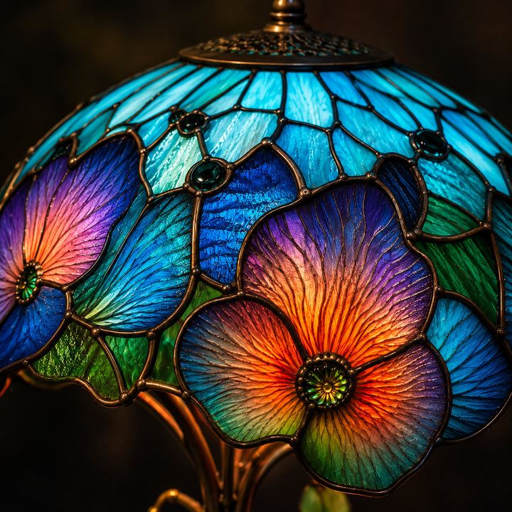Boho Chic Mushroom & Floral Lamp