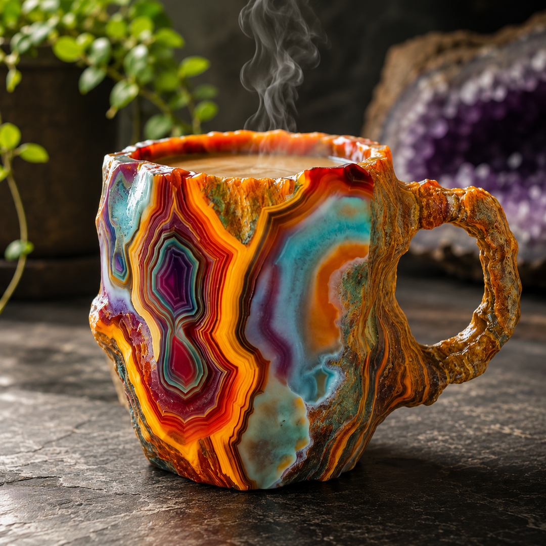 Designer Mug with Mineral Crystals
